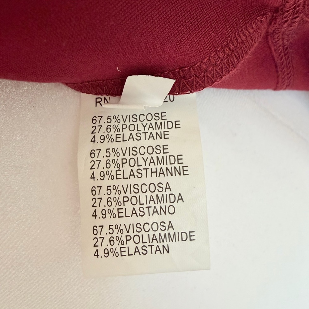 FRNCH Paris Maroon 3/4 Sleeve Top Ribbon Lace-Up Back NWT Women’s Size M/L Work - Picture 6 of 8